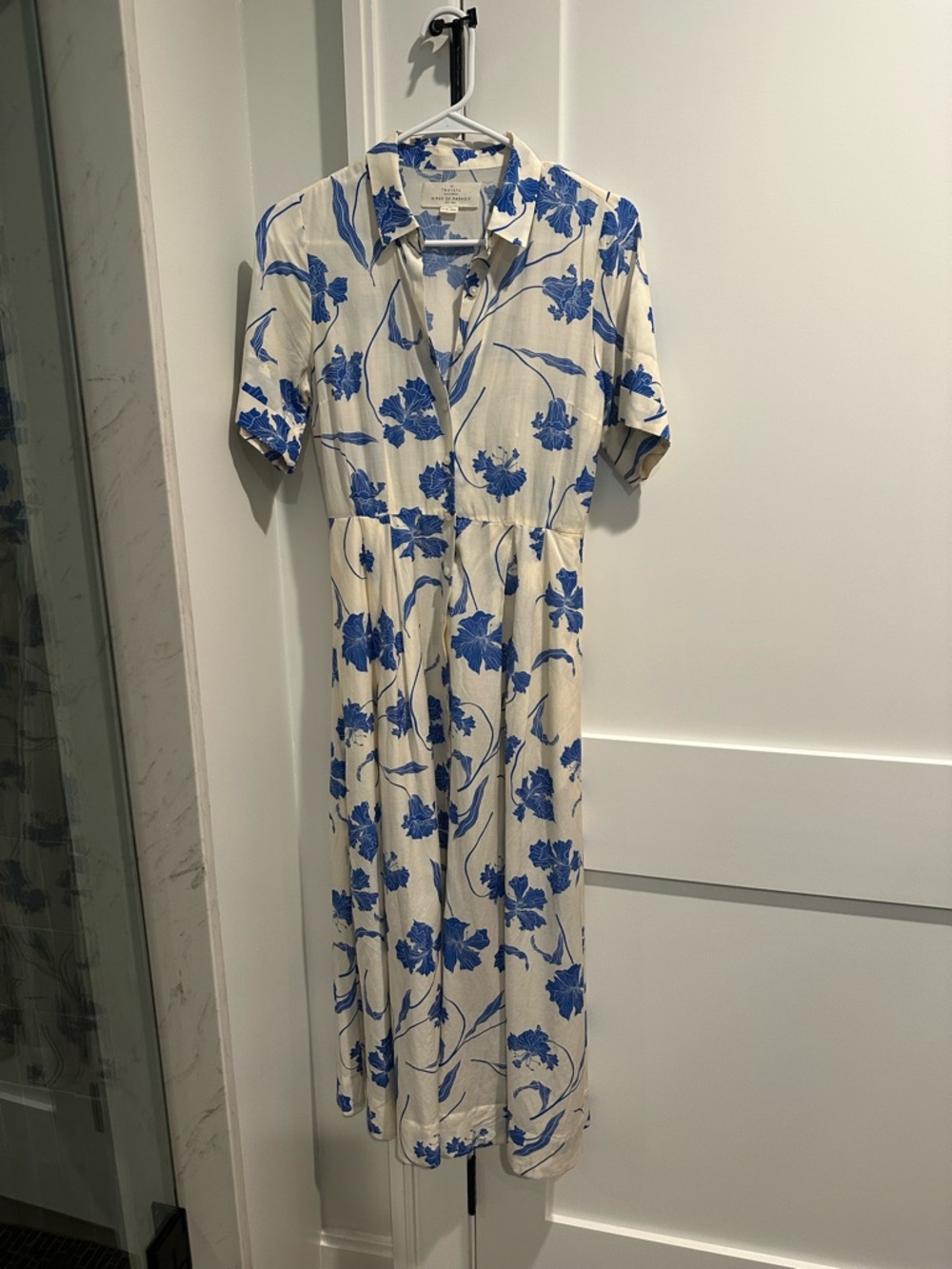 Trovata Birds of Paradise Floral Cream Shirt Dress XS